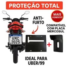 Suporte Protetor Placa Moto e Case para Suporte Celular Moto Motocicleta