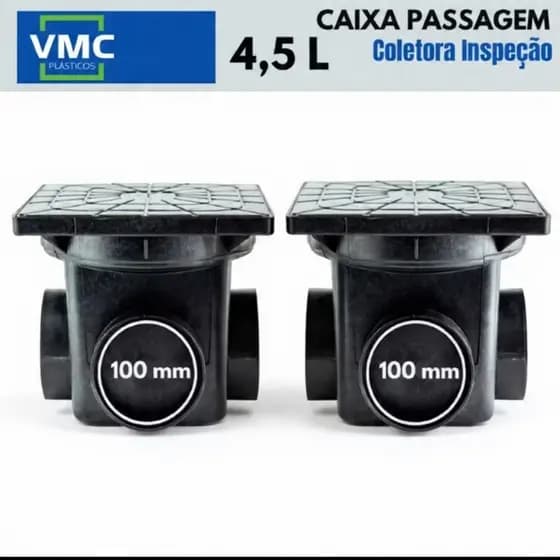 Caixa De Esgoto Gordura Elétrica 4,5 litros Conjunto 02 peças com Tampa Plástica