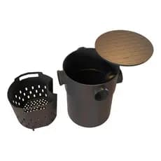 Caixa de Gordura Coletora 18 Litros em PVC  com Tampa Redonda e Cesto
