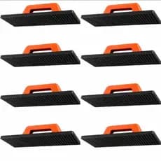 Desempenadeira Plástica Massa Corrida Kit com 08 peças PVC 21x38 cm Corrugada Preta
