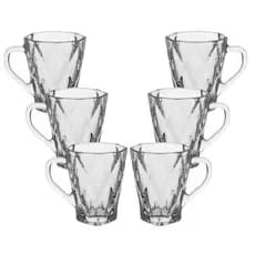 Jogo 6 Canecas Ohio de Vidro Detalhado 200ml - Dumiat
