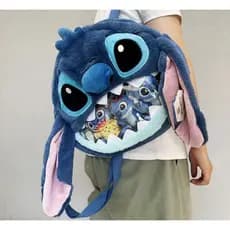 Disney genuíno ponto autorizado outono inverno boneca de pelúcia secagem saco do bebê ponto transparente mochila de pelú