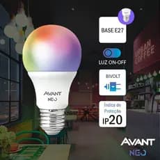 Lâmpada Wifi E27 9W LED RGB + Branca Função Temporizador Controle de Telefone Suporta Alexa/Google Home