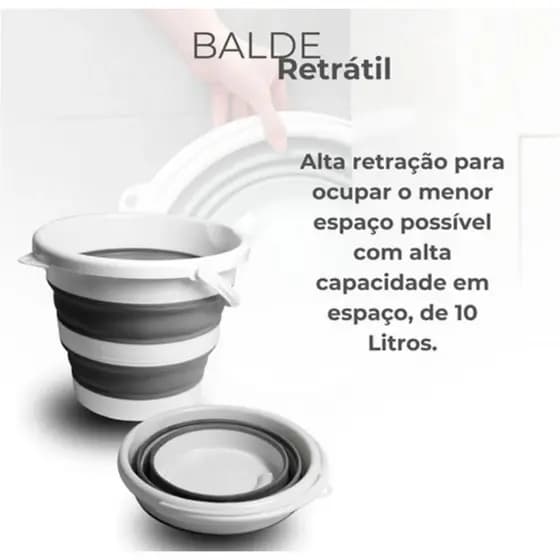 Balde Retrátil 12L de Capacidade - NOBRE