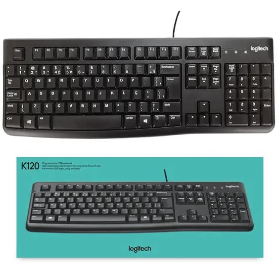 Teclado De Computador Pc Note Com Fio - Teclado Português Br Preto Português Brasil
