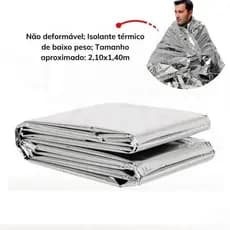 Kit Com 45 Cobertor Manta Térmica Aluminizado 2,10 x 1,40m Para Resgate, Emergência e Camping