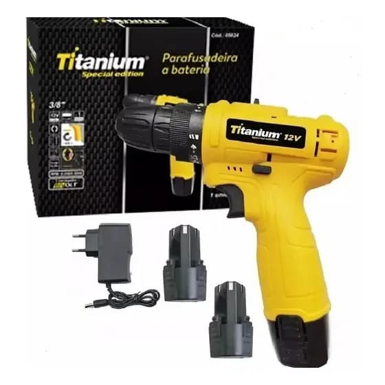 Parafusadeira Furadeira 3/8 2 Baterias Biv 7743 Titanium Cor Amarelo Frequência 60hz clip-icon Parafusadeira Furadeira .