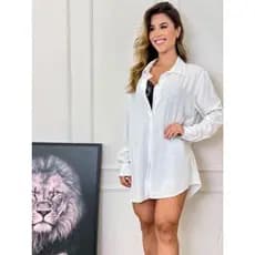 Chamise Vestido Saida Com Manga Moda Praia