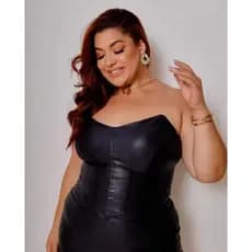 Top Courino Tomara que Caia Plus Size Moda Gringa