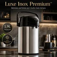 Garrafa Térmica Inox 1,9 Litros Conserva Bebidas Quentes Frias Alta Durabilidade
