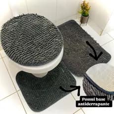 Kit Jogo De Banheiro Antiderrapante Kit Tapetes 3 Peças