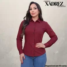 Camisa Xadrez Feminina Premium Algodão Cores Vibrantes Envio Imediato Origem