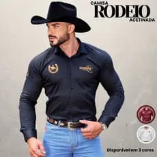 Camisa Social Masculina Acetinada Country Cowboy Rodeio Pecuária