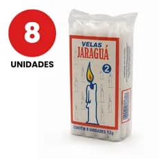 Velas Jaraguá Nº 2 Pacote Com 8 Unidades Velas Brancas 12g