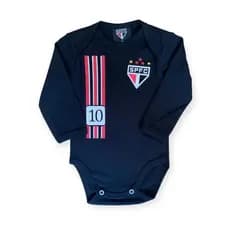 Body Bebê Unissex Manga Longa Futebol São Paulo 100% Algodão Temáticos Mêsversário Personagens Time Torcida Body Bodies Bebê Bebe Infantil Enxoval Presente Premium Barato Chá de Bebê