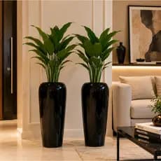 Vaso Decorativo Alto Fibra Vidro Kit 2 Sala Moderna 76cm