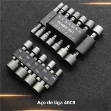 Kit de Jogo de Bits Soquete Canhão para Parafusadeira 5 A 13mm