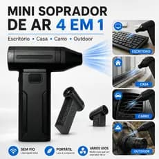 Mini Soprador e Aspirador 2 em 1 Sem Fio 130000 RPM, Alta Potência para Limpeza de PC, Carro e Casa