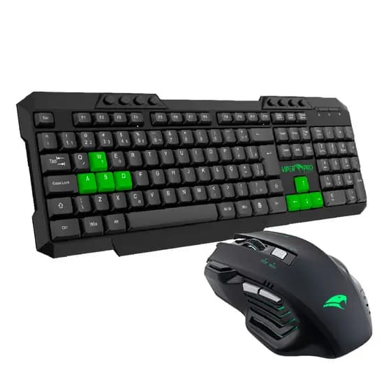 Kit Teclado e Mouse Gamer Viper Pro Python Retroiluminado Combo Com Fio Para Jogos PC