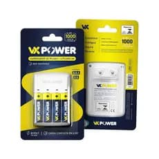 Carregador de Pilhas + 4 Pilhas AA VXPower VO505