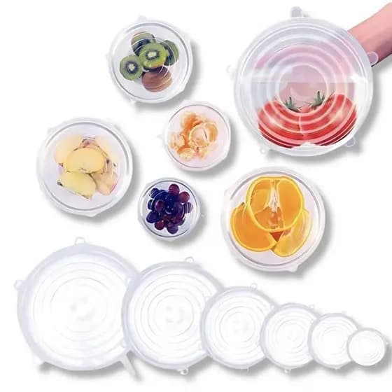 Kit com 6 Tampas de Silicone, Veda Tudo!!