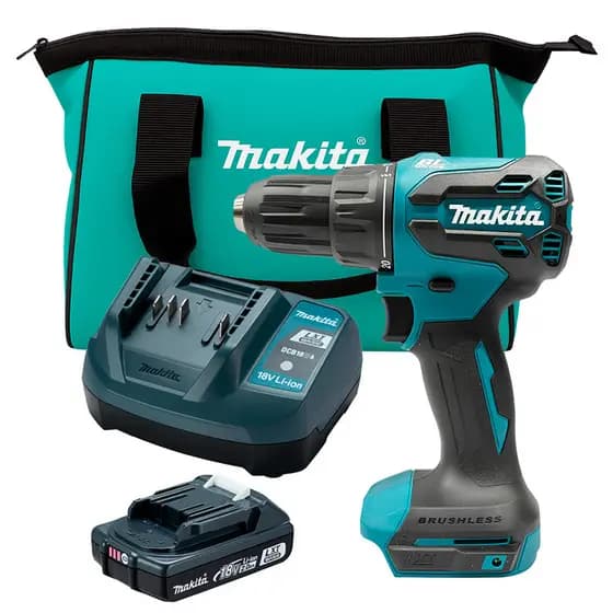 Parafusadeira e Furadeira de Impacto 1/2" A Bateria 18V LXT + 01 Bateria 2Ah Basic + Carregador + Bolsa Makita DHP490WVX