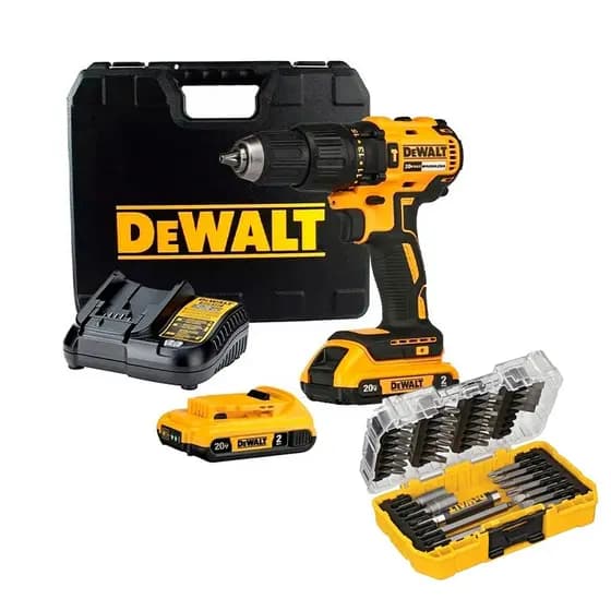 Parafusadeira/Furad Impacto 1/2" DCD7781 + 2 Baterias 20V 2Ah + Carregador + Maleta + Kit 37 Bits DeWalt DCD7781D2-BR