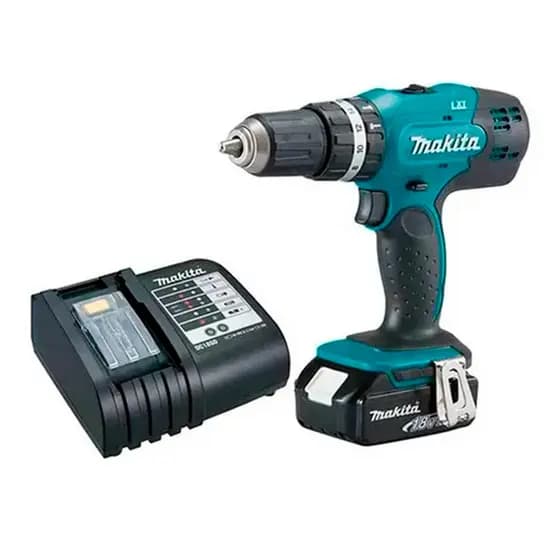 Parafusadeira e Furadeira de Impacto 12" com 1 Bateria 18V 1.5Ah e Carregador Makita DHP453X10