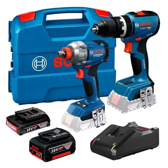 Parafusadeira e Furadeira 1/2" GSB 18V-65 + Parafusadeira Chave de Impacto 1/2" e 1/4" GDX 18V-285 Bosch