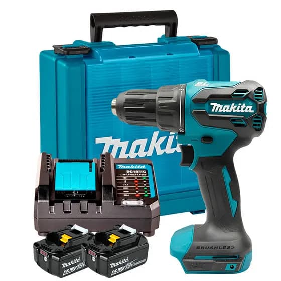 Parafusadeira/Furad Imp 1/2" a Bateria 18V Makita DHP490Z + Kit Energia 2 Baterias 6Ah + Carregador + Maleta KITMAK1860B