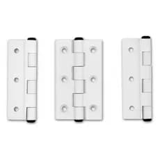 Kit 3 Dobradiça 64x40 Alumínio Porta Janela Mosquiteiro, abrigo, alumínio, com parafuso COR BRANCO