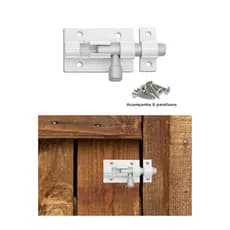 Ferrolho 2 polegadas 5cm para Porta Banheiro Gás eletrostática acompanha parafusos - Envio Imediato