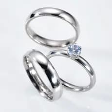 Pares de Aliança 4mm-6mm  Prata de Casal Anel de Aço