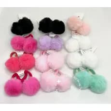 Kit 2 UNITARIO de Rabico de Meia com Pom Pom Bola Pom Pom Rabo De Cavalo