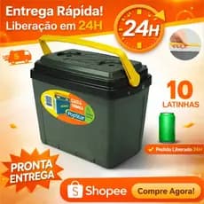 Caixa Térmica Pequena Cooler termico Portátil  7 Litros Preta e Verde Conserva Bebidas e Alimentos