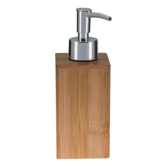 Porta Sabonete Líquido De Banheiro Bambu 350ml Dispenser Sabonete liquido Yangzi Cromado Pia