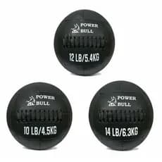 Kit 3 unidades Medicine Ball Wall Ball Power Bull 4,5kg 5,4kg 6,3kg Treino Funcional Crossfit