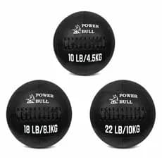 Kit 3 unidades Medicine Ball Wall Ball Power Bull 4,5kg 8,1kg 10kg Treino Funcional Crossfit