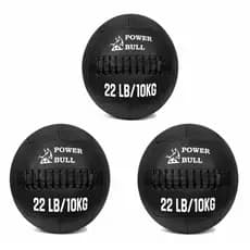 Kit 3 unidades Wall Ball Premium 10kg Bola Medicinal Crossfit Funcional Pilates POWER BULL