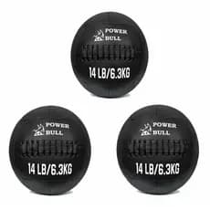 Kit 3 unidades Wall Ball Premium 6,3kg Bola Medicinal Crossfit Funcional Pilates POWER BULL