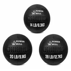 Kit 3 unidades Medicine Ball Wall Ball Power Bull 6,3kg 9,1kg 12,7kg Treino Funcional Crossfit