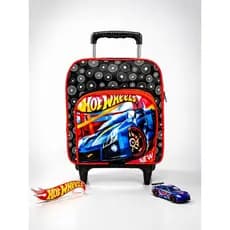 Mochila Infantil Hotwhlees Creche Escolar Com Rodinha de Silicone Carrinho