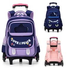 Alunos do ensino fundamental carrinho mochila masculina à prova d'água escadas de escalada reduzem a carga