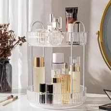 Bandeja Dupla Decorativa Acrilico Lavabo Perfumes Maquiagem Cozinha Multiuso Cosmetico