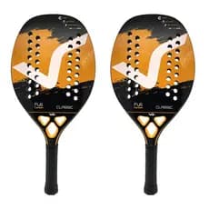 Kit com 2 Raquetes de Beach Tennis Classic Full Carbon Laranja VG Plus