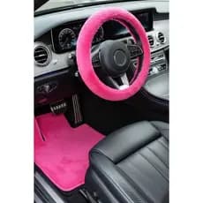 Kit Acessórios Carro Pelúcia Capa Volante e Tapete Pelúcia Emborrachado Para Carros Passeio Universal Premium
