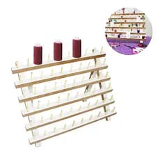 SUPORTE ORGANIZADOR DE BOBINAS RETROS DE LINHA DE COSTURA PARA MESA COM 60 PINOS