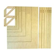 KIT 15 GABARITOS REGUA FIO CABELO ESQUADROS CARTONAGEM (MDF)