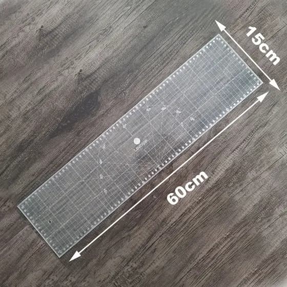Régua 15X60 cm Para Patchwork e Costura Gravada a Laser