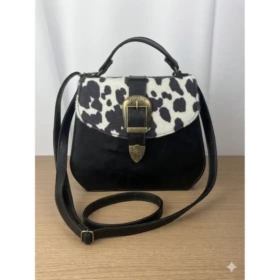 Bolsa Transversal Feminina com Fivela Vintage Estilo Retrô Elegante